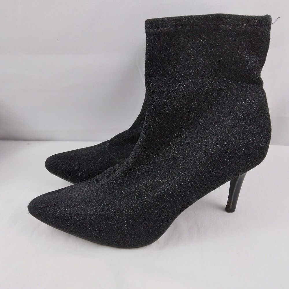 Jones New York Marcia Black Glitter Ankle Boots Witchcore Womens Size 7 - Picture 6 of 14